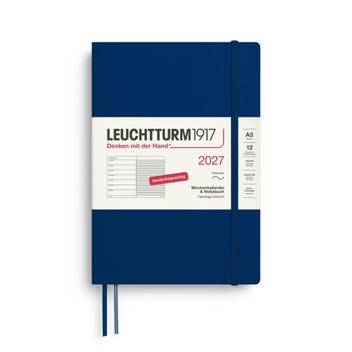 Leuchtturm1917 Wochenkalender 2027 & Notizbuch Medium A5 Softcover Marine