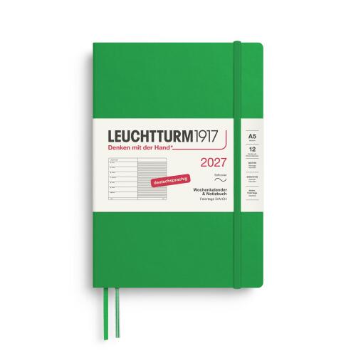 Leuchtturm1917 Wochenkalender 2027 & Notizbuch Medium A5 Softcover Spring Leaf