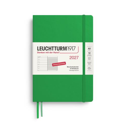 Leuchtturm1917 Wochenkalender 2027 & Notizbuch Medium A5 Hardcover Spring Leaf
