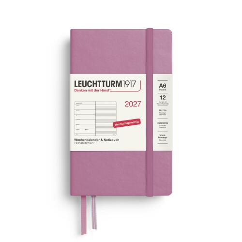 Leuchtturm1917 Wochenkalender 2027 & Notizbuch Pocket A6 Hardcover Dusty Rose