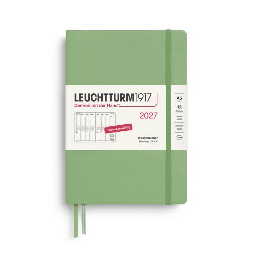 Leuchtturm1917 Wochenplaner 2027 Medium A5 Hardcover Salbei