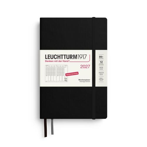 Leuchtturm1917 Wochenplaner 2027 Paperback B6 Hardcover Schwarz
