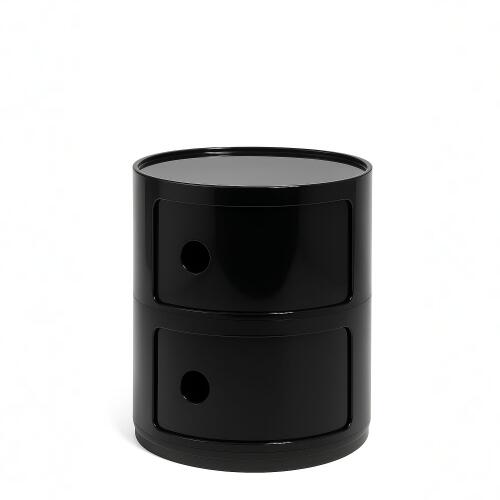 Kartell Componibili Container mit zwei Fächern Schwarz (leichte Kratzer)