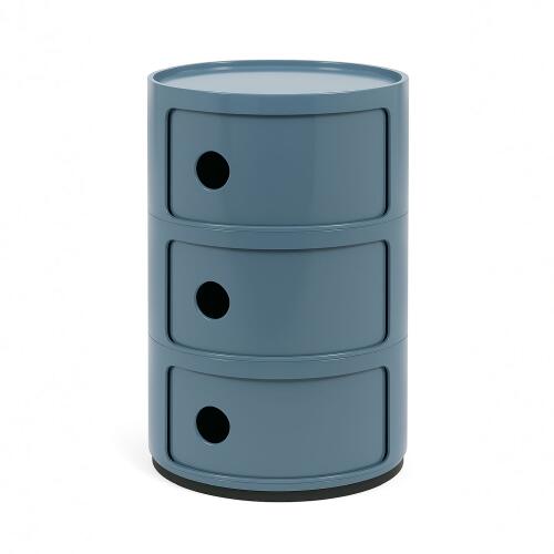 Kartell Componibili Container mit drei Fächern Hellblau (Kratzer)