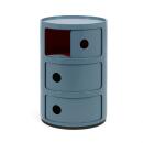 Kartell Componibili Container mit drei Fächern Hellblau (Kratzer)