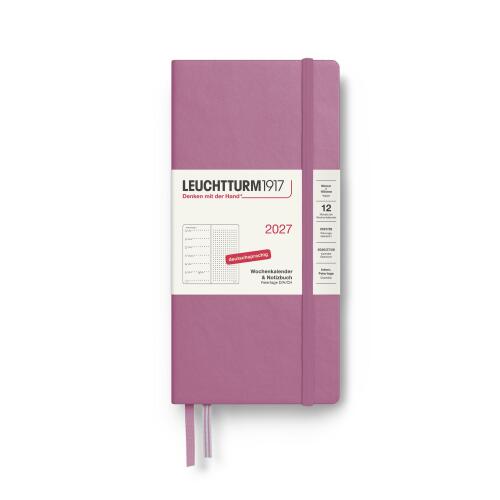 Leuchtturm1917 Wochenkalender 2027 & Notizbuch Wallet B6+ x A6 Dusty Rose