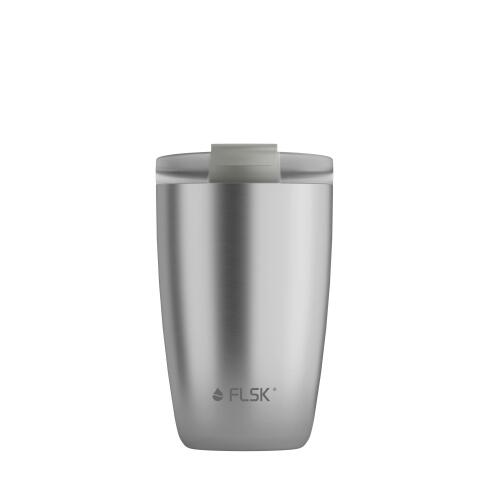 FLSK Cup Coffee to go-Becher 350 ml Edelstahl Gebürstet (Delle am unteren Rand)