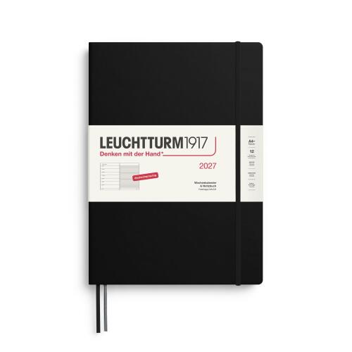 Leuchtturm1917 Wochenkalender 2027 & Notizbuch Master A4+ Hardcover Schwarz