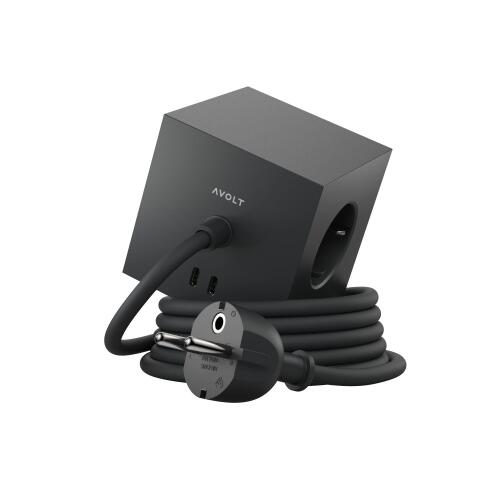 Avolt Mehrfachstecker Square 1 USB-C & Magnet Schwarz (falsche OVP)