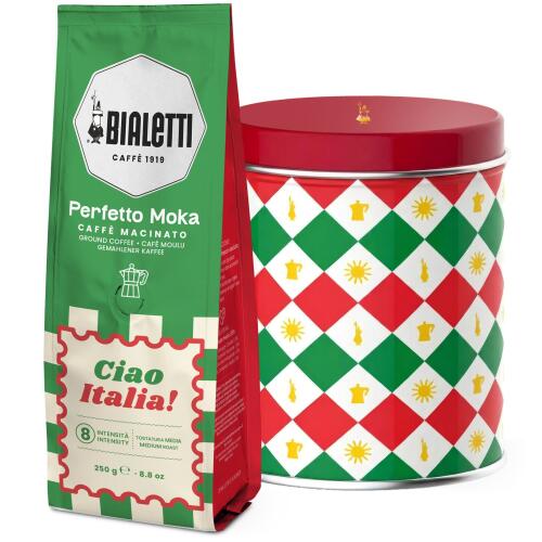 Bialetti Ciao Italia Kaffeedose mit Perfetto Moka Classico 250 g
