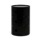 Kartell Componibili Container mit drei Fächern Schwarz (Retourware)