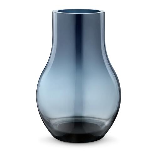 Georg Jensen Cafu Vase Glas Blau Mittel