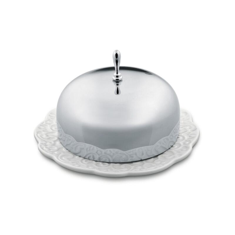 Alessi Dressed Butterdose Rund – Porzellan, Weiß, 16 X 13,5 X 32 Cm, Design Von Marcel Wanders