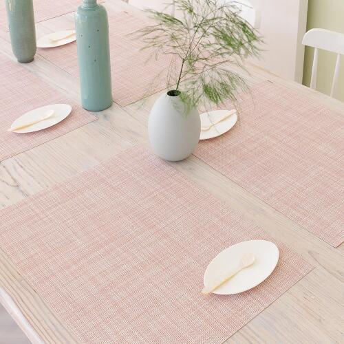Chilewich4枚 Mini Basketweave36×48 GRAVEL Chilewich Tischset Mini Basketweave Rectangle Blush - Casa Due pur
