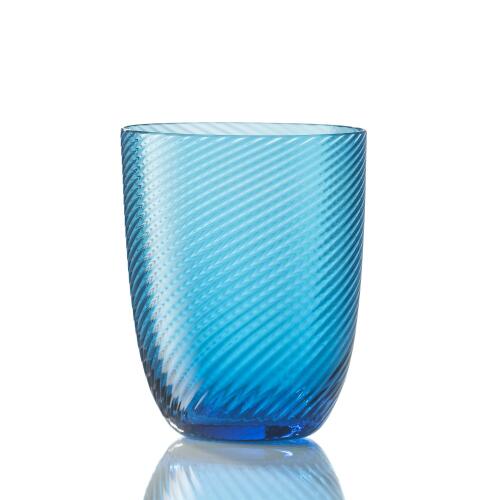 NasonMoretti Idra Wasserglas Aquamarin Rigadin Ritorto