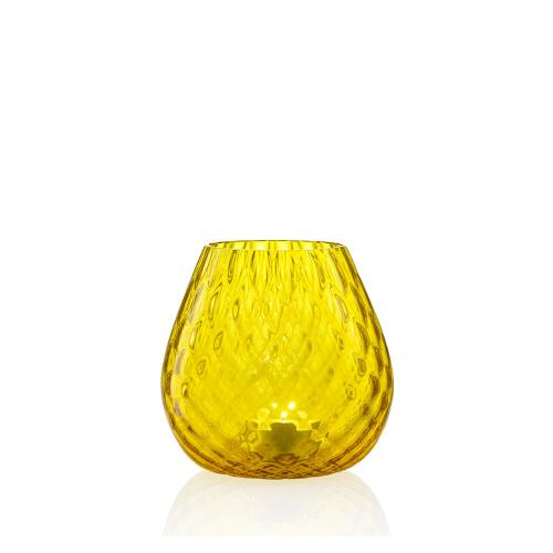 NasonMoretti Windlicht Macrame 12 cm Gelb