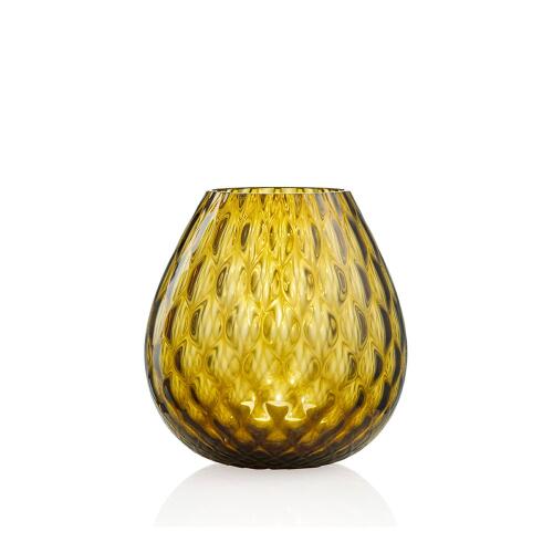 NasonMoretti Windlicht Macrame 15 cm Karamellbraun