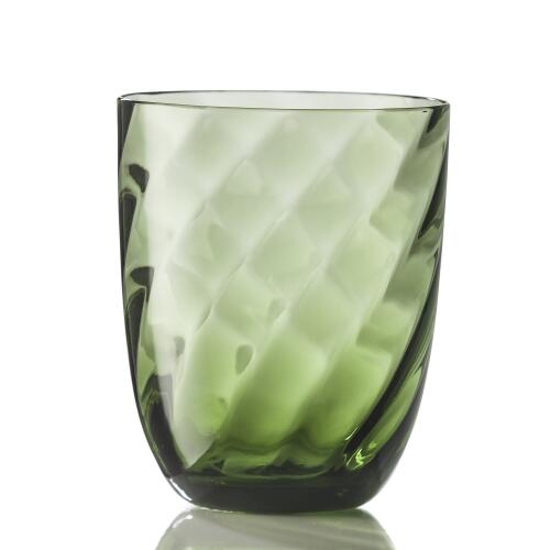 NasonMoretti Idra Wasserglas Flaschengrün Ottico Torse