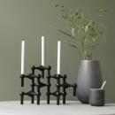 Stoff Nagel Kerzenhalter Schwarz 3er Set
