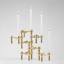 Stoff Nagel Kerzenhalter Messing 3er Set