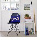 Vitra Embroidered Pillow Double Heart 2 Blau