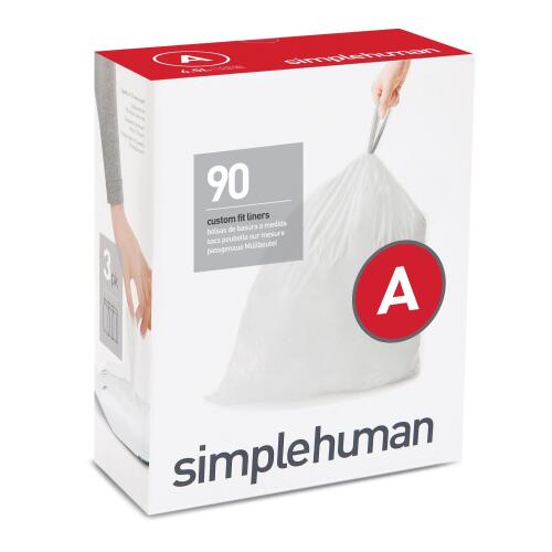 Simplehuman Passgenaue Müllbeutel-Großpackung Code A 60 Stück