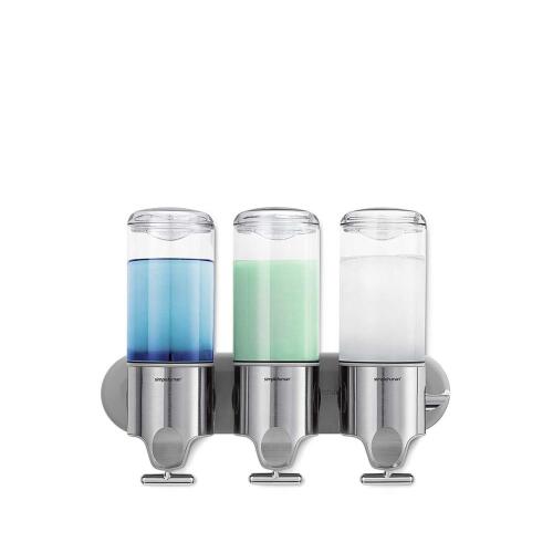 Simplehuman Dreifach-Spender mit Wandhalterung 444 ml Edelstahl