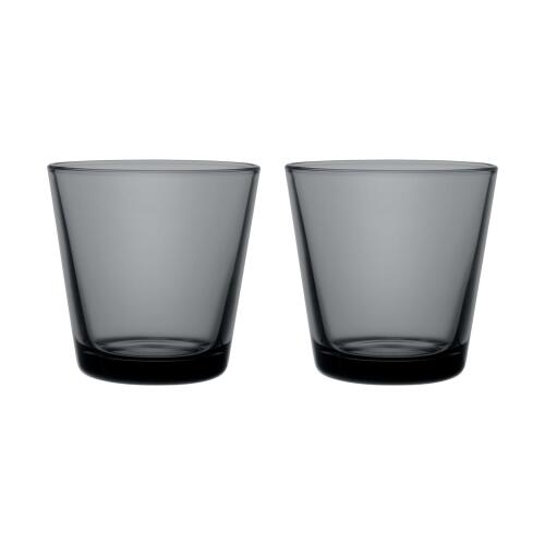 Iittala Kartio Glas Dunkelgrau 2er Set 210 ml