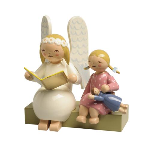 Wendt & Kühn Margeritenengel auf Bank mit Mädchen 634/10/1