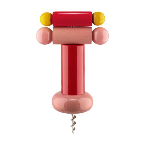 Alessi Sottsass Collection Korkenzieher Rot