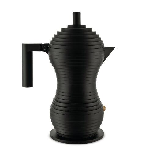 Alessi Espressokocher Pulcina Vollschwarz für 6 Tassen