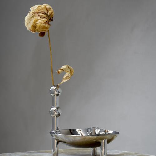 Stoff Nagel Vase Chrom