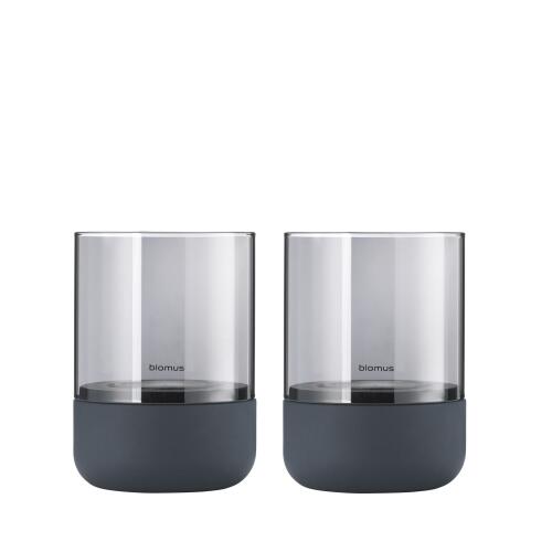 Blomus Calma Windlicht XS Steel Gray Smoke 2er Set