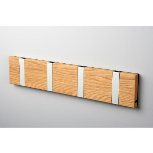 LoCa Knax Waagerechte Garderobenleiste 4 Haken Eiche Geölt