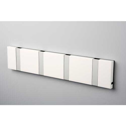 LoCa Knax Waagerechte Garderobenleiste 4 Haken Weiß