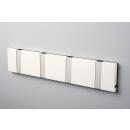 LoCa Knax Waagerechte Garderobenleiste 4 Haken Weiß