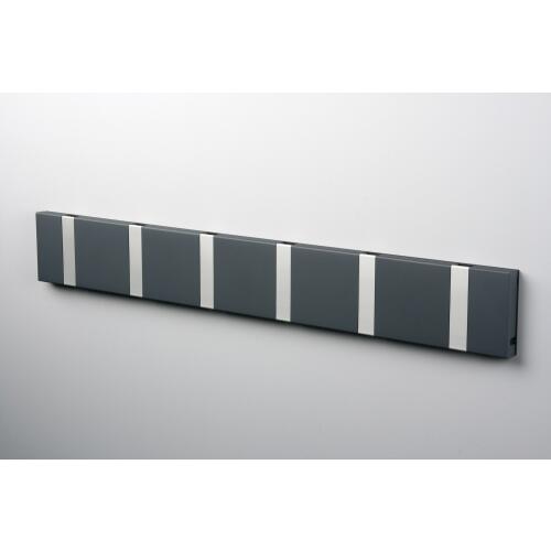 LoCa Knax Waagerechte Garderobenleiste 6 Haken Anthrazit