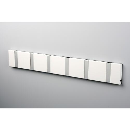 LoCa Knax Waagerechte Garderobenleiste 6 Haken Weiß