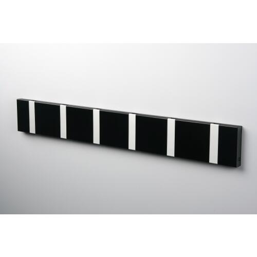 LoCa Knax Waagerechte Garderobenleiste 6 Haken Schwarz