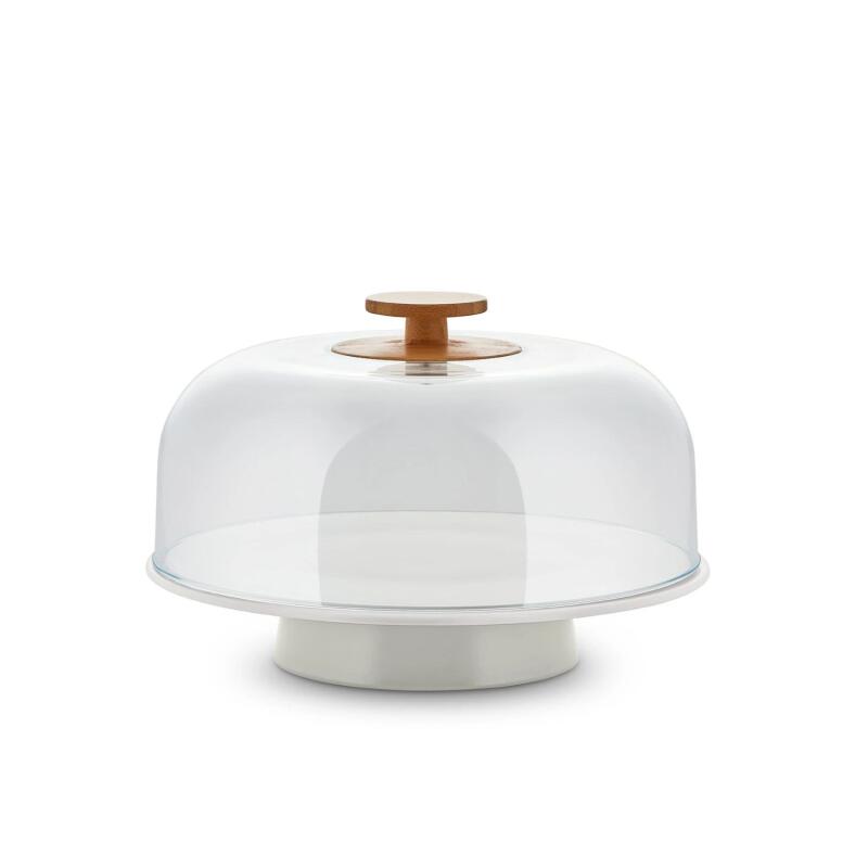 Alessi Mattina Tortenplatte mit Deckel Warm Grey